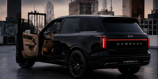 Obsidian Edition — rear three-quarter with illuminated OXBROOK light bar